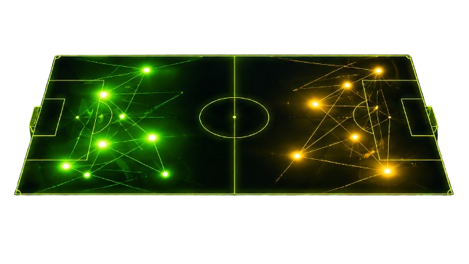 Attack map showing Red Star attacks in green and Partizan attacks in yellow